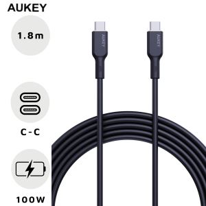 Cáp Aukey C-C 100W 1.8m CB-SCC102