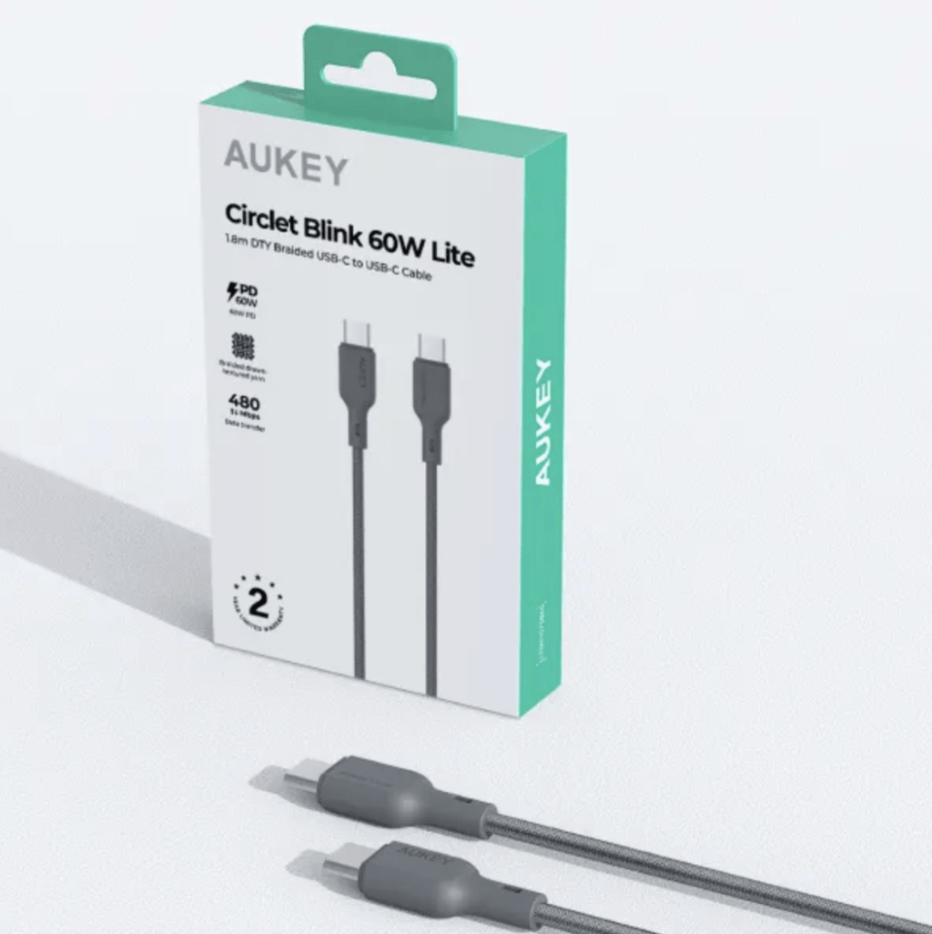 Cáp C-C Aukey Braided 60W CB-DCC063 1m -60241