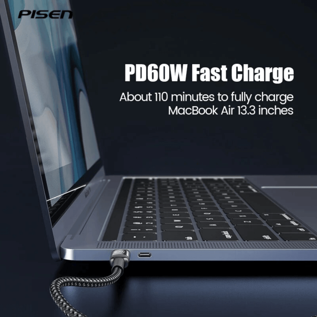 Cáp Pisen Pro Type-C to Type-C PD 60w 1.5m TC04-1500-54533