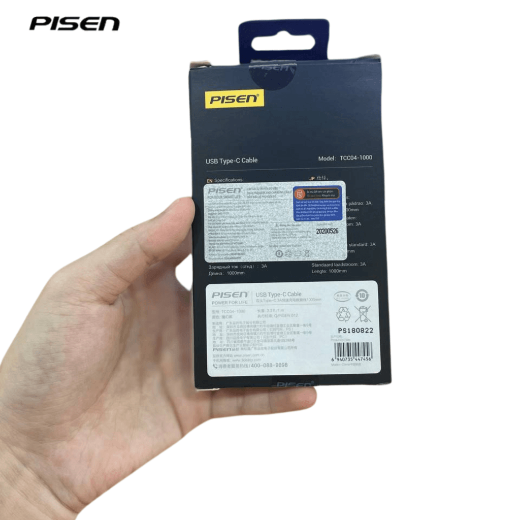Cáp Pisen Type-C To Type-C Cable  1m TCC04-1000-54516