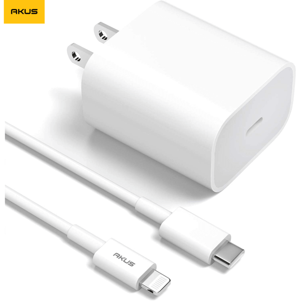 Combo sạc cáp Akus 20W màu trắng CB20W-54476