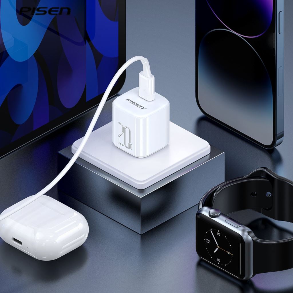 Combo Sạc Cáp Pisen Mr-White Tiny C-Lighting 20W Màu Trắng - TS-C165-54809