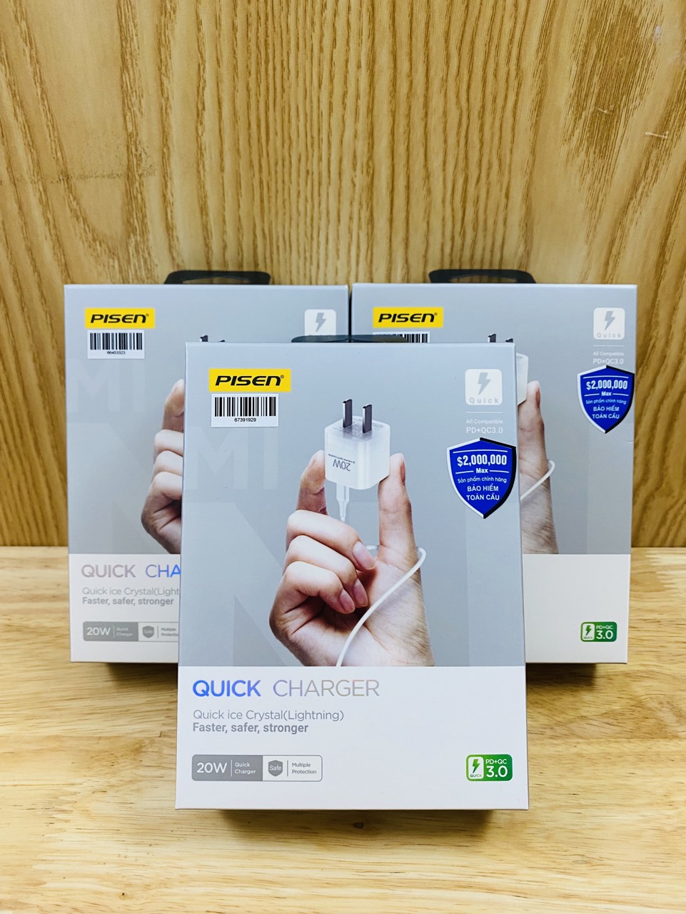 Combo sạc cáp Pisen QUICK ice Crystal (Lightning)