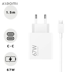 Combo Sạc Cáp Xiaomi HyperCharge C-C 67W (Type-A) Màu Trắng - BHR9465EU