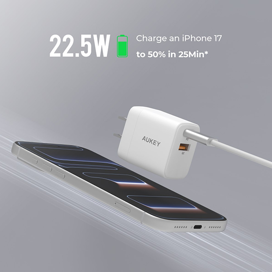 Củ sạc Aukey PA-F2T-WHT 22.5W -60325