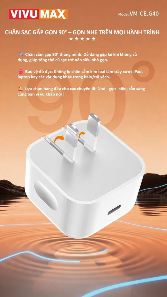 Củ sạc nhanh GaN 40W Vivumax G40 Chính Hãng-62967