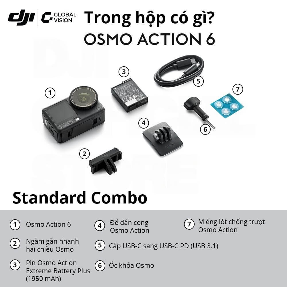 Camera hành động DJI Action 6 Standard Combo-61513