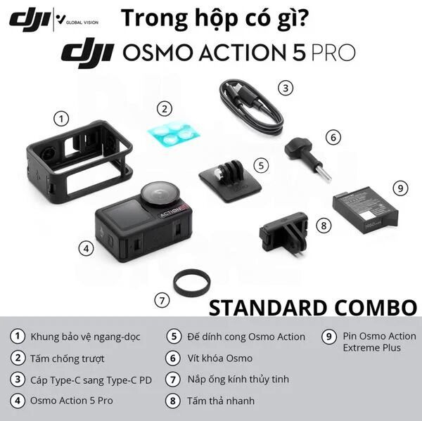 Camera hành động DJI Osmo Action 5 Pro Standard Combo-61595
