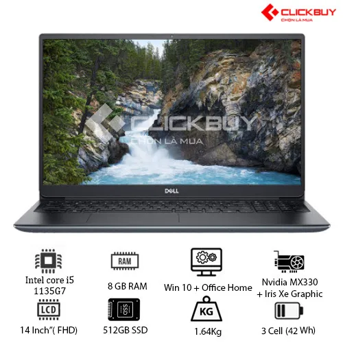 Laptop Dell Vostro 3400 (i5 1135G7/8GB RAM/512GBSSD/MX330 2G/14.0 inch FHD/Win10+Office HS19/Đen)