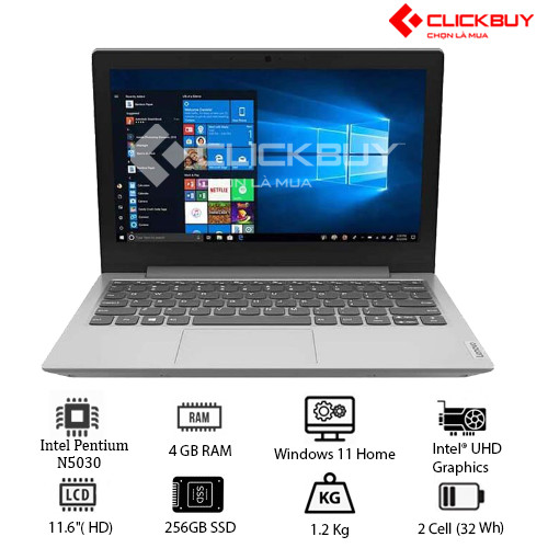 Laptop Lenovo IdeaPad 1 11IGL05 81VT006FVN 4G 256G Gray