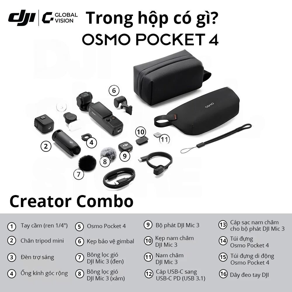 Máy quay cầm tay DJI Osmo Pocket 4 Creator Combo-61594