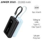 Pin dự phòng Anker Zolo 20000mah 30W 1A1C Tích Hợp Cáp Type-C A1689-55150
