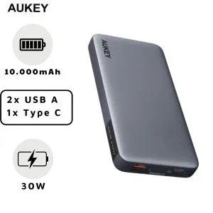 Pin dự phòng Aukey Sprint X 10000mAh sạc nhanh 30W & USB-C PD 3.0 PB-Y41