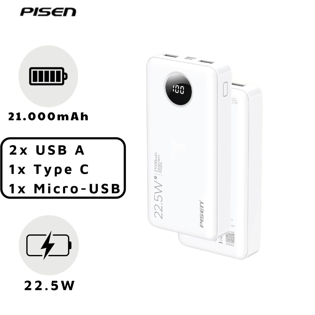 Pin Dự Phòng Pisen Pro Power 22.5W 21.000 mAh TS-D301