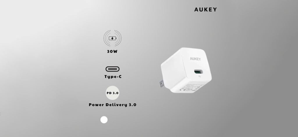 Sạc Aukey Minima 30W USB-C Chân Gập Màu Trắng - PA-Y30S-54393