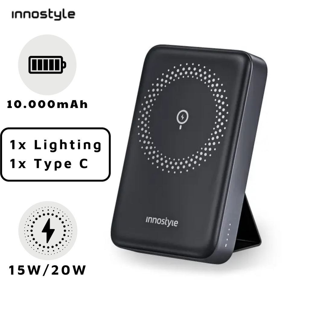 SẠC DỰ PHÒNG INNOSTYLE POWERMAG 15W 2 IN 1 STAND 10000 MAH PD 20W – IS20PD-54934