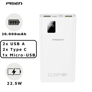 Pin Dự Phòng PISEN QUICK Digital 124-B 20000mAh 22.5W CY-DY03