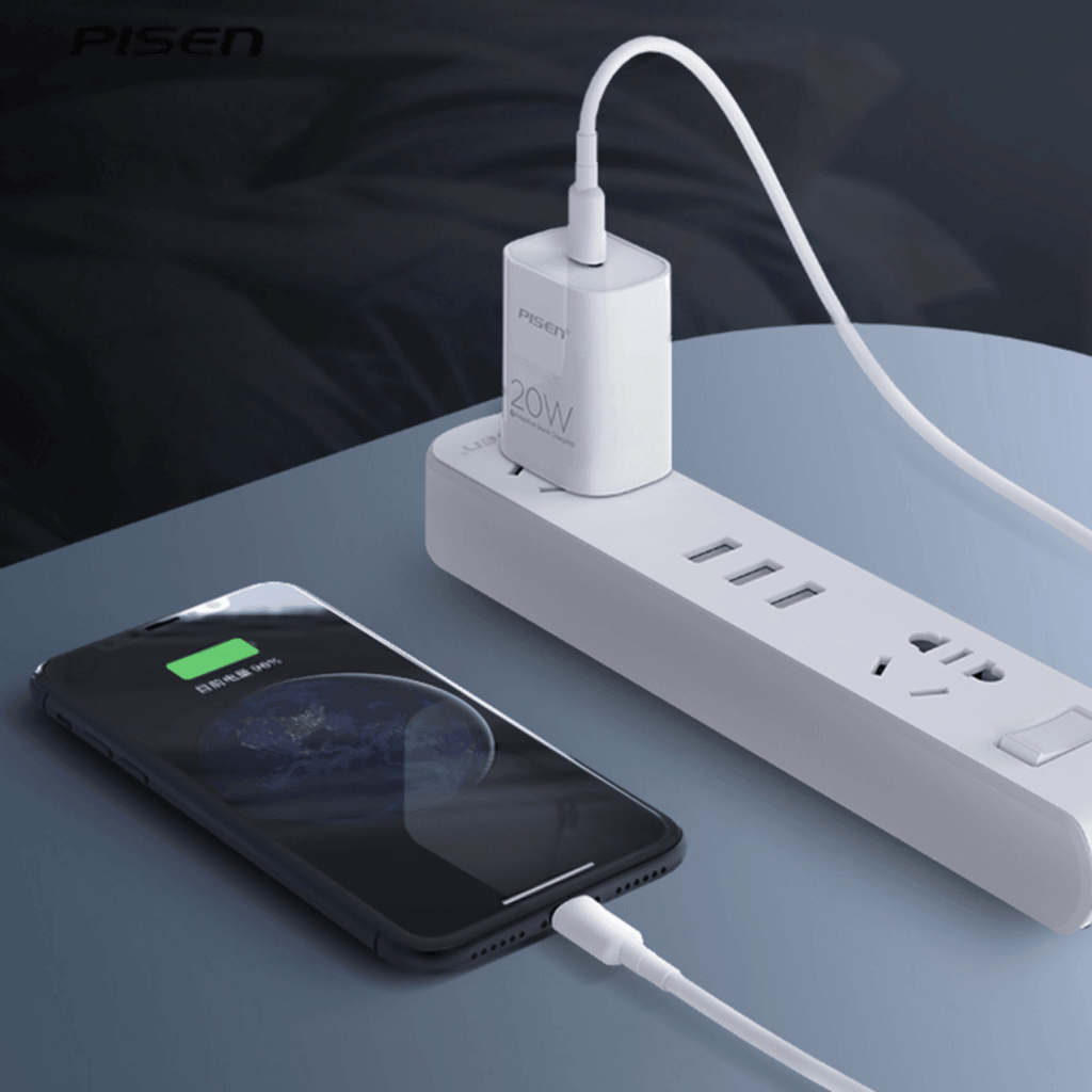 Combo Sạc Cáp Pisen Quick PD C-Lightning 20w Màu Trắng  - TS-C135B-54790