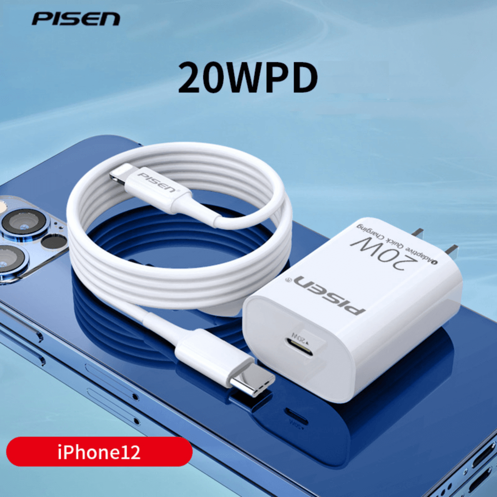 Combo Sạc Cáp Pisen Quick PD C-Lightning 20w Màu Trắng  - TS-C135B-54795