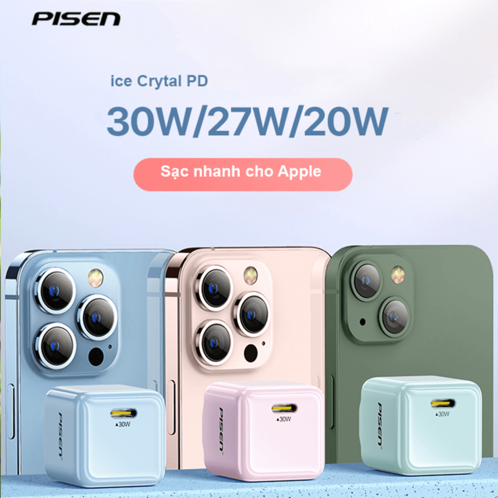 Sạc Pisen QUICK ice Crystal Colorful PD 30W XY-C14-54797