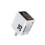 Sạc Wekome 35W 2 Cổng (USB A+USB C) Điện Tử Chân Gập Màu Trắng - SC01-56553