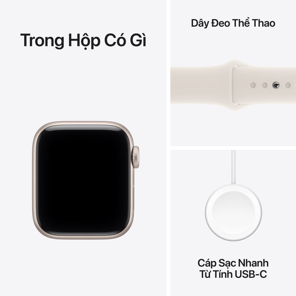 Apple Watch SE 3 5G 40mm Viền nhôm dây cao su - bảo hành 1 đổi 1 12 tháng-57001
