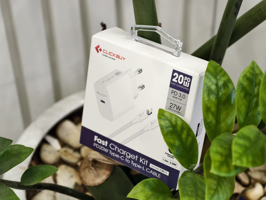 Combo Cáp Sạc Nhanh Clickbuy 20W C-C C-L Chính hãng-59079