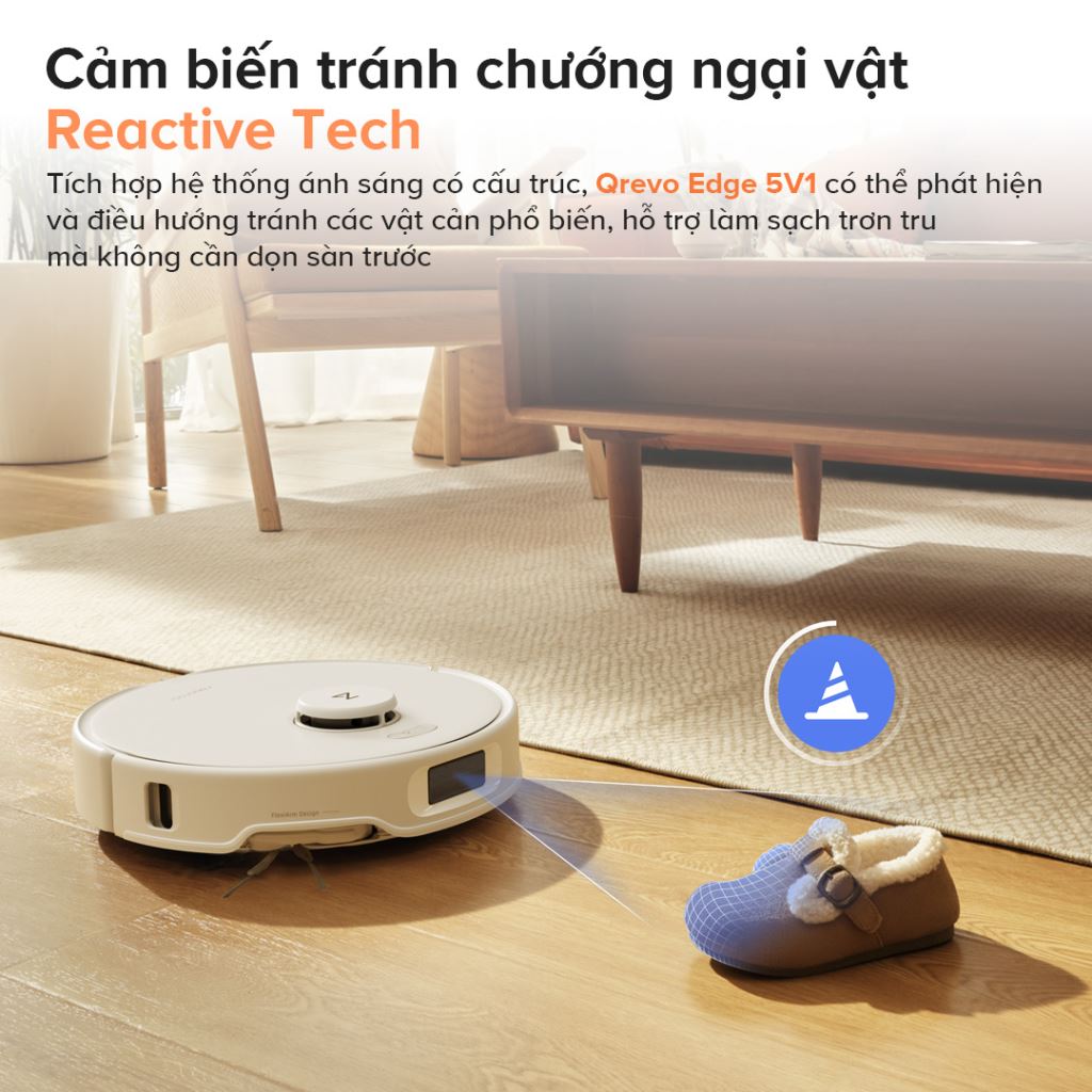 Robot hút bụi Roborock Qrevo EDGE 5V1 | Thông minh, Hút mạnh, Lau sạch -60379