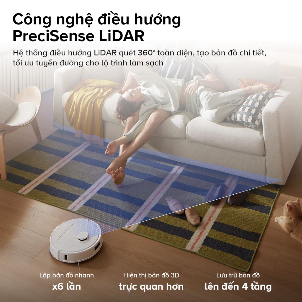 Robot hút bụi Roborock Qrevo C Pro | Hút khỏe, Sạch nhanh, Bền bỉ-60504