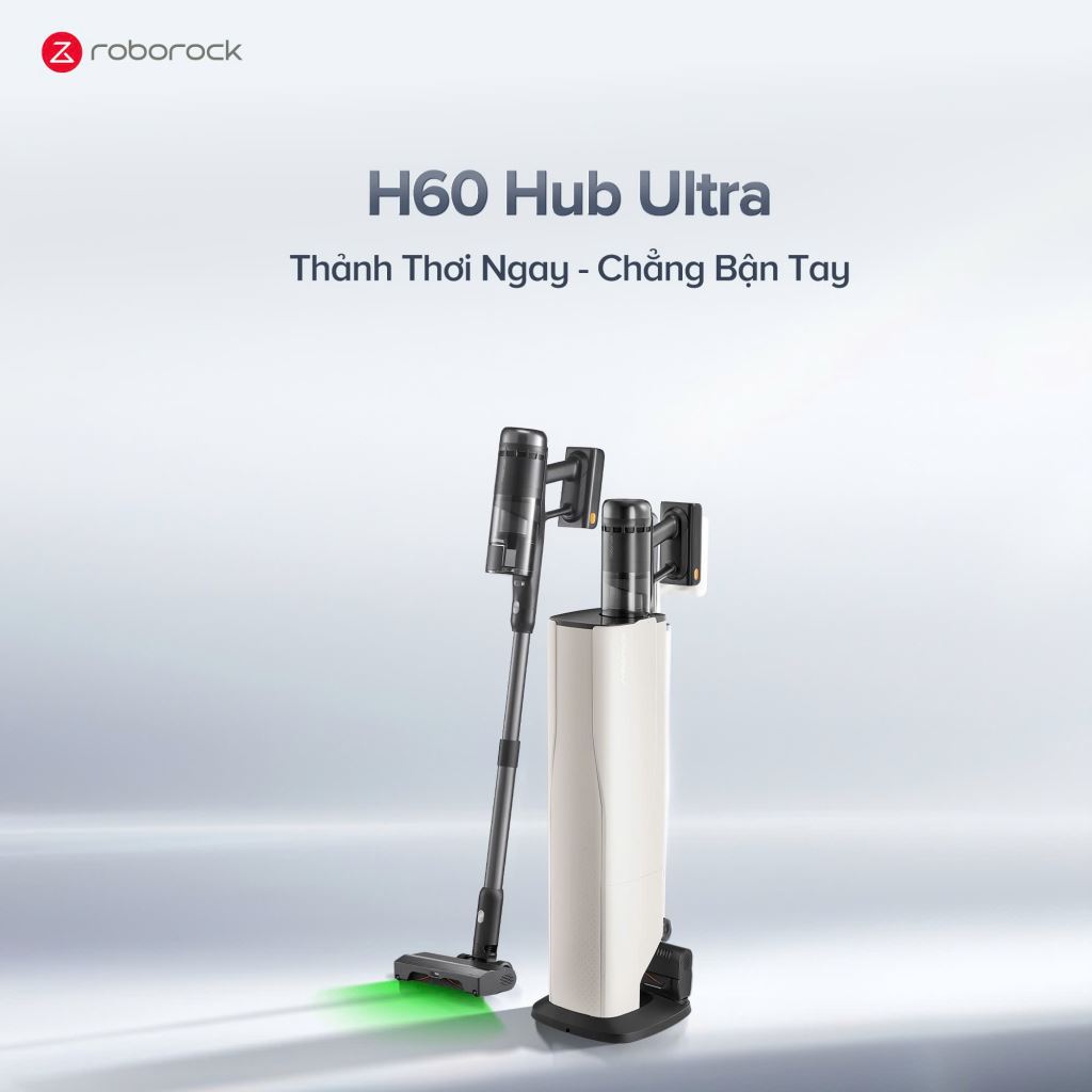 Máy hút bụi cầm tay Roborock H60 Hub Ultra | Hút mạnh, Lọc sạch, Đa năng-60689