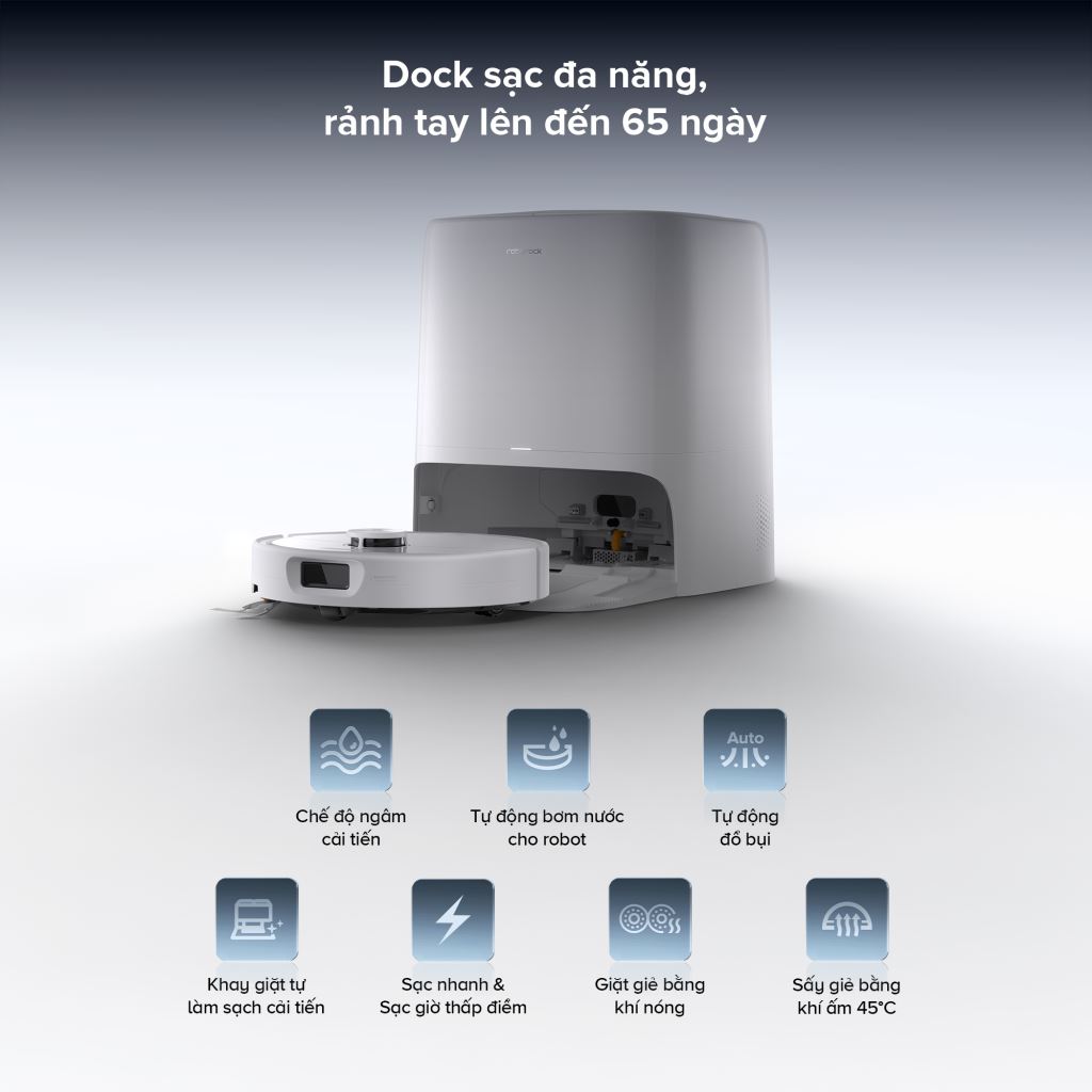 Robot Hút Bụi Lau Nhà Roborock Qrevo 2 Pro | Lực Hút 25.000Pa, Dock Sạc Đa Năng-60783